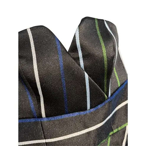 Emporio Armani NWT Draped Metallic-Stripe Strapless Dress Black Size IT 40/US 4