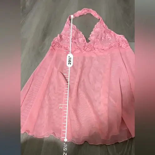 Victoria's Secret Y2K Vintage Pink Floral Embroidery Lingerie Slip Dress Sz L