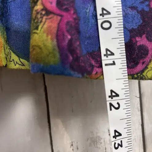 Vintage Via Sant Andrea Dress Women 14 Petite Multicolor Floral Artsy Retro 80s Size 14P