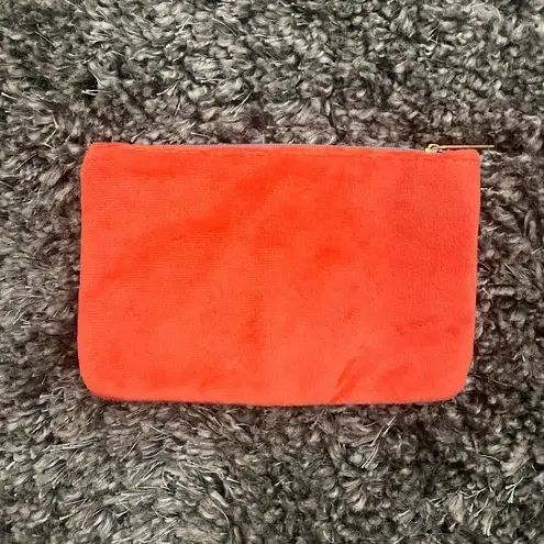 Ipsy Velvet Cosmetic Pouch in Pink/Orange​​​​​​​​ Red
