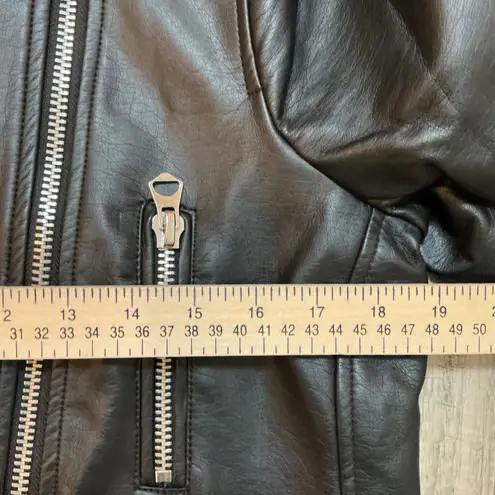 Torrid  Moto Jacket Faux Leather Plus Size Black Silver Zippers Motorcycle Coat