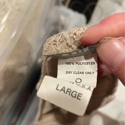 Vintage 80’s? coffee with cream lace tassel skirt stretchy boho gypsy festival Tan Size M