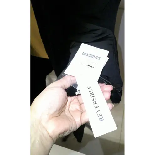 NWT $675 Jane Post S Womens Reversible Cocoon Coat Faux Fur Black Soft Warm Hood