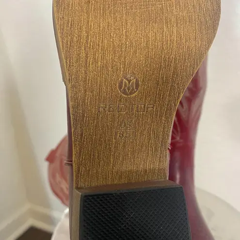 NIB REDTOP Flame Stitched Western Burgundy Red Cowboy Cowgirl Boots US 8.5