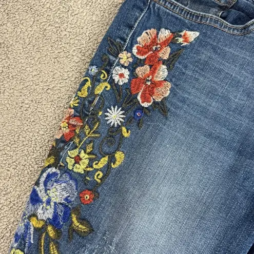 William Rast  Floral Embroidered Skeleton Perfect Skinny Jeans Blue Juniors 29