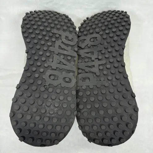 P448 Cancun Sneakers Metallic Silver Leather Low Top Casual Shoes Size 40