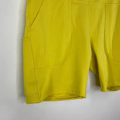 Alpine Design Yellow Fitted High Rise Bike Shorts Activewear Womens Size Large