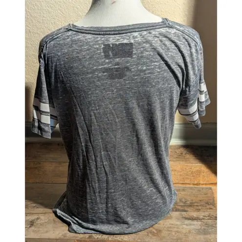 XL KISS Band Graphic Tee Grey Striped Sleeve V