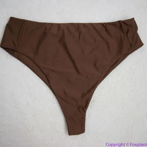 NEW Abysse x free people Benson high waisted bikini bottoms in dark brown, XL Brown