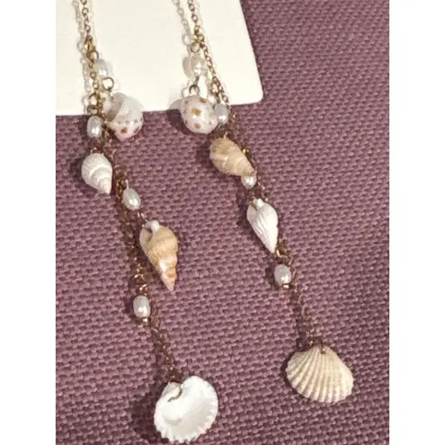 Casa Clara Quinn Earrings in Seaside One Size New Womens Seashells Dangle Drop Gold