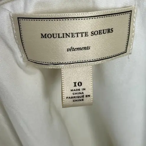 Moulinette Soeurs Anthropologie Marli Dress Cream Jacquard Optional Straps Sz 10