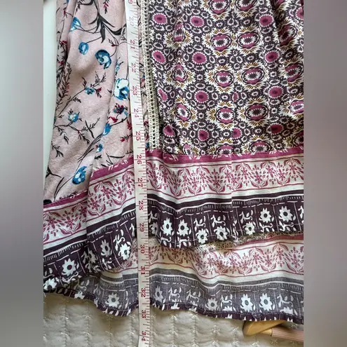 Sundance Mini Dress Womens Floral Patchwork Print Boho Flowy Petite Large