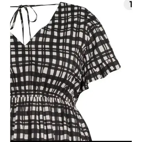 Terra & Sky Women's Ruffled Plaid Print Dress fully lined Plus Size0x (14w) Soot