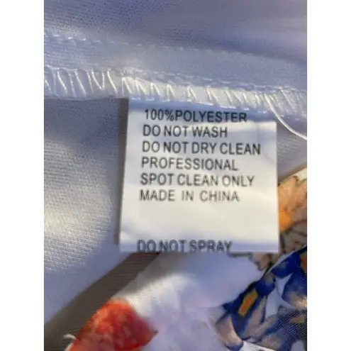 Mac Duggal Size 0 NEW 70197 White Multi Butterfly Print Ruffle Hem Mini Dress