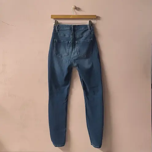 Charlotte Russe  Refuge Medium Dark Wash High Waisted Skinny Jeans Size 4