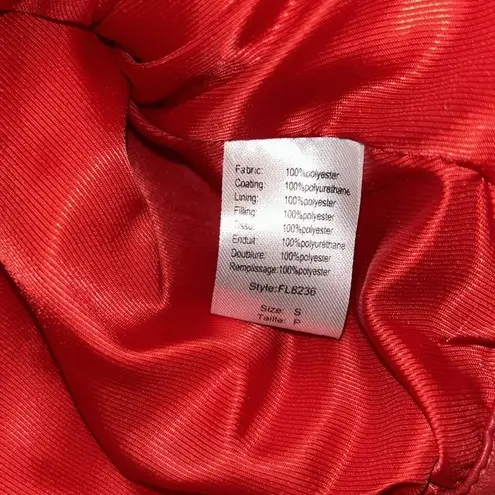 Elan  Red Faux Leather Puffer
Vest(Size Small)