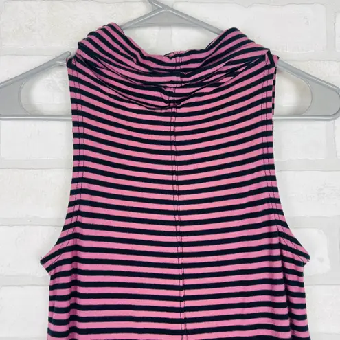 Horny Toad Pink Navy Stripe Sleeveless Cowl Neck A-Line Dress Women's XS