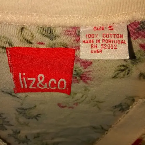 Liz Claiborne Liz & Co. S Combed Cotton Rose Jacket Skirt Set