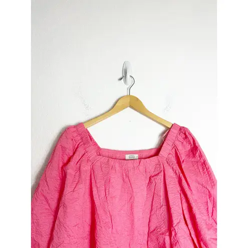 AYR The Midsummer Top Size Medium Japanese Crinkle Cotton Pink