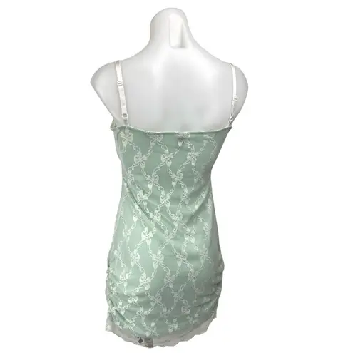 Cider Green Floral Lace Sleeveless Cami Camisole Mini Bodycon Tank Dress Size S