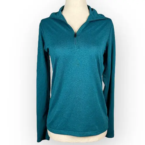 Eastern Mountain Sports EMS Women's TechWick Teal Half-Zip Pullover Long Sleeve Shirt Hiking Skiing