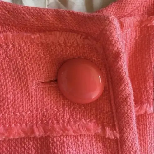 J.Crew  | Coral Pink Peach Cropped Frayed Button Down Jacket Size 6 Small S thumbnail 4