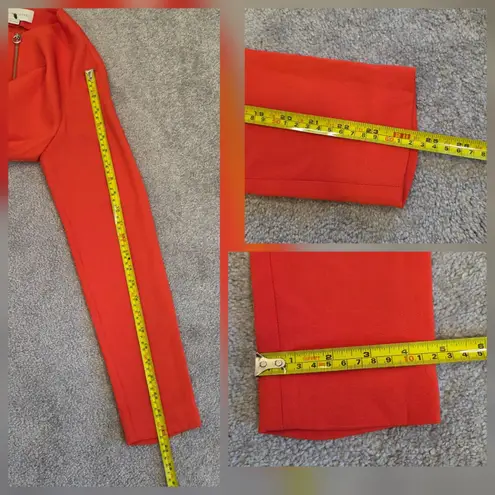 Stella McCartney Size 38 Orange 3/4 Sleeve Silver Half Zipper Blouse Stretch