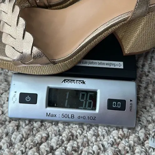 Naturalizer Women's Pandora Braided Ankle Strap Platform Heels Soft Gold Size 8