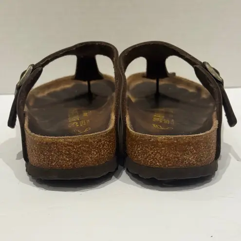Birkenstock  Gizeh Thong Sandals Metallic Bronze Leather Adjustable Buckle sz 39