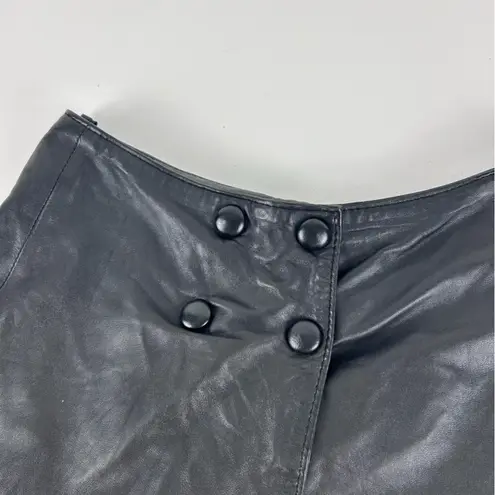 Vintage Leather Mini Skirt Black Size 38