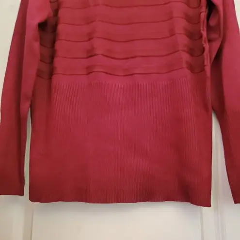 August Silk Mulled Wine Stripe Long Sleeve Turtleneck Medium