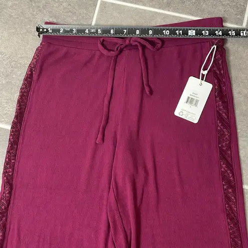PJ Salvage Sweet Dreams Bordeaux Pant size Small Purple