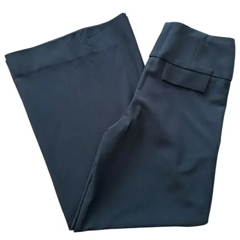 Black Halo Women’s Size 2 Black Thick Waist Band Wide Leg Trousers Pants