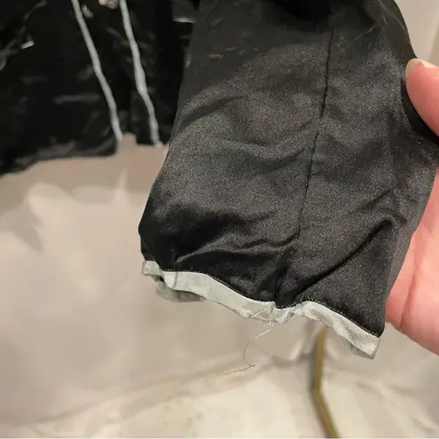 Vintage 40’s? Black silk embroidered pajamas top and pants wide leg pull on