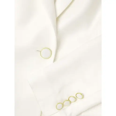 Milly Alexa Twill White Single Breasted Blazer Jacket Size 0