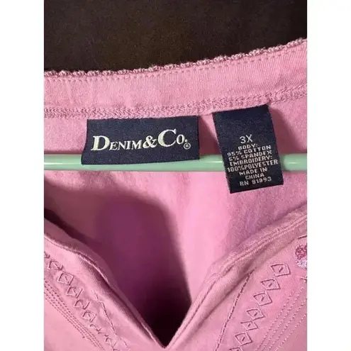 Denim & Co 2-Pack 3/4 Sleeve Top Size 3X