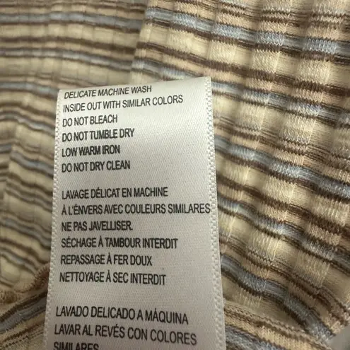 Nation Ltd Babs Tank Size Large In Layer Cake Striped Ribbed Square Neck NWT