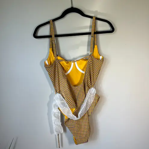 We Wore What NWT Danielle 3.0 One-Piece Swimsuit | Belted Seersucker | Size L