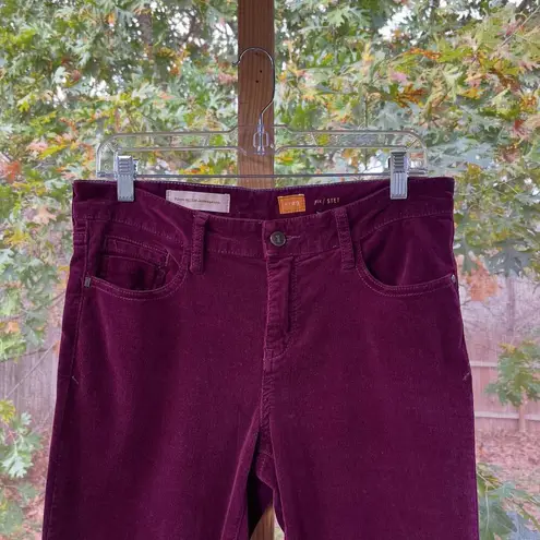 Pilcro and the Letterpress Anthropologie Pilcro Stet Cords Burgundy Tapered Leg Ankle Zip Size 29"