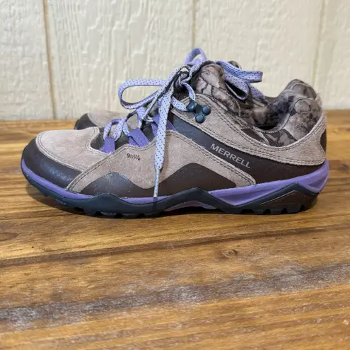 Merrell Womens Fluorecein Performance Hiking Shoes Brown Purple Camo Size 5