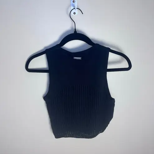 Maniere De Voir NWT  Knitted Contour Top Black Size Large