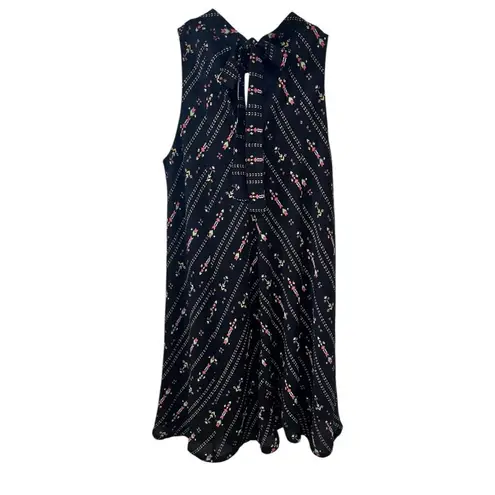 Femininity Unraveled Geometric Black Sleeveless Dress Size S Boho Chic Mod Indie