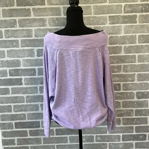 We The Free Free People Slouchy Dolman Long Sleeve Lilac Tunic Slub Knit Oversize • Small