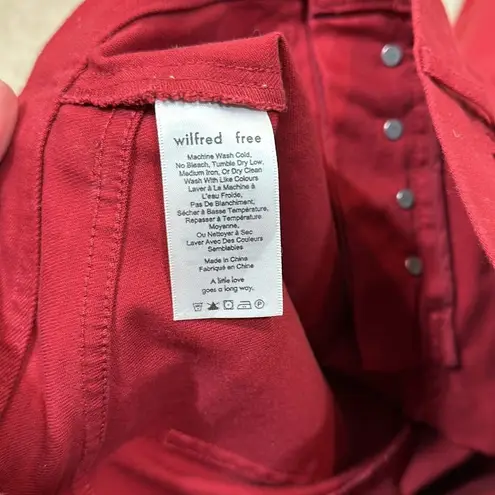 Wilfred Free Aritzia Red Denim Button Fly High Waisted Belen Women Jeans Size 6