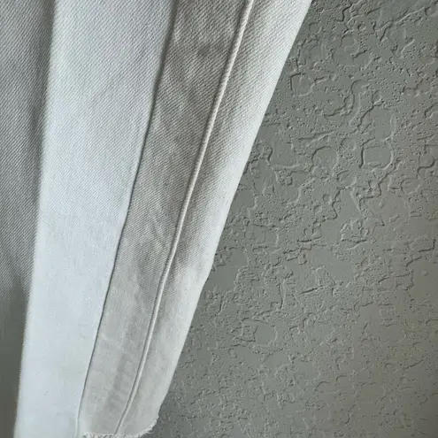 frame denim Frame Le Crop Mini Two-tone Cream/White Raw Hem Jeans Sz 25