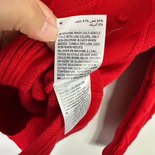 Charter Club Sweater L Red Collared V Neck Pullover Preppy Textured Knit Layer