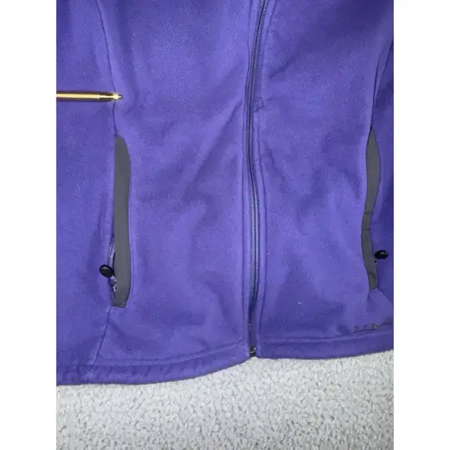 LL Bean Jacket Women Large Fleece Full Zip Polartec Wind Pro Outdoor Purple