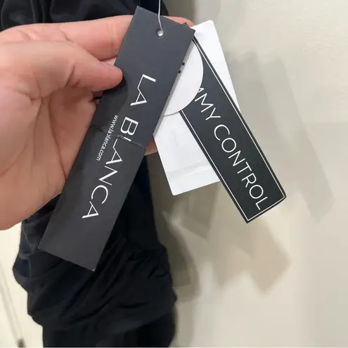 La Blanca Island Goddess High Neck Keyhole One Piece Black