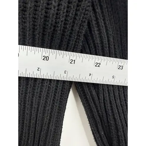 AllSaints Ria Jumper Cut Out Black Rib Knit Crewneck Pullover Long Sleeve Large