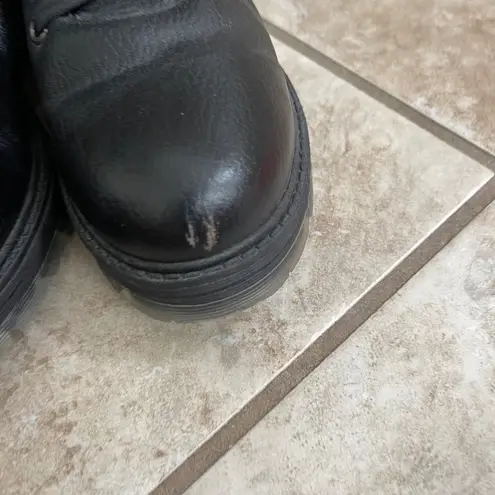 Avellini Made in Spain Leather Ankle Boots Women's Black Lace Up Size 40/usa 9